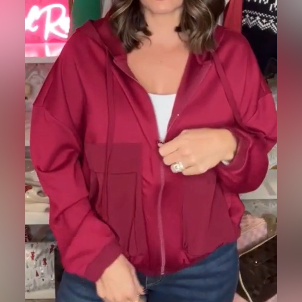 Zenana Utility Jacket Large Front Patch Pockets S… - image 5